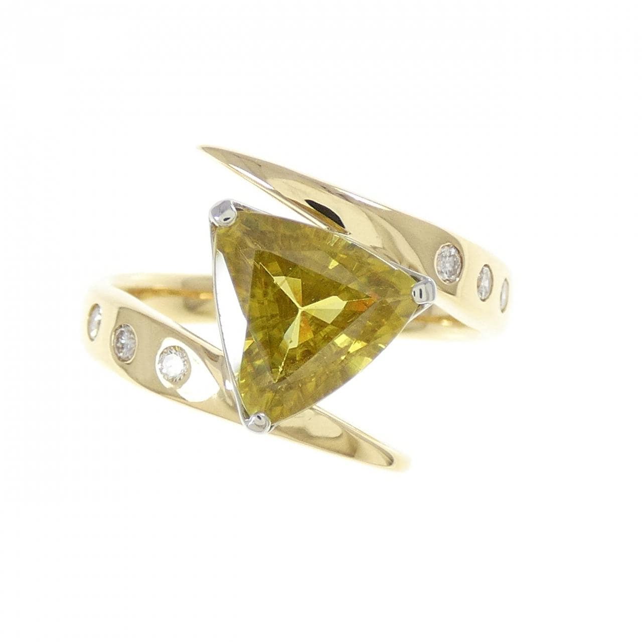 K18YG/PT900 スフェーン リング