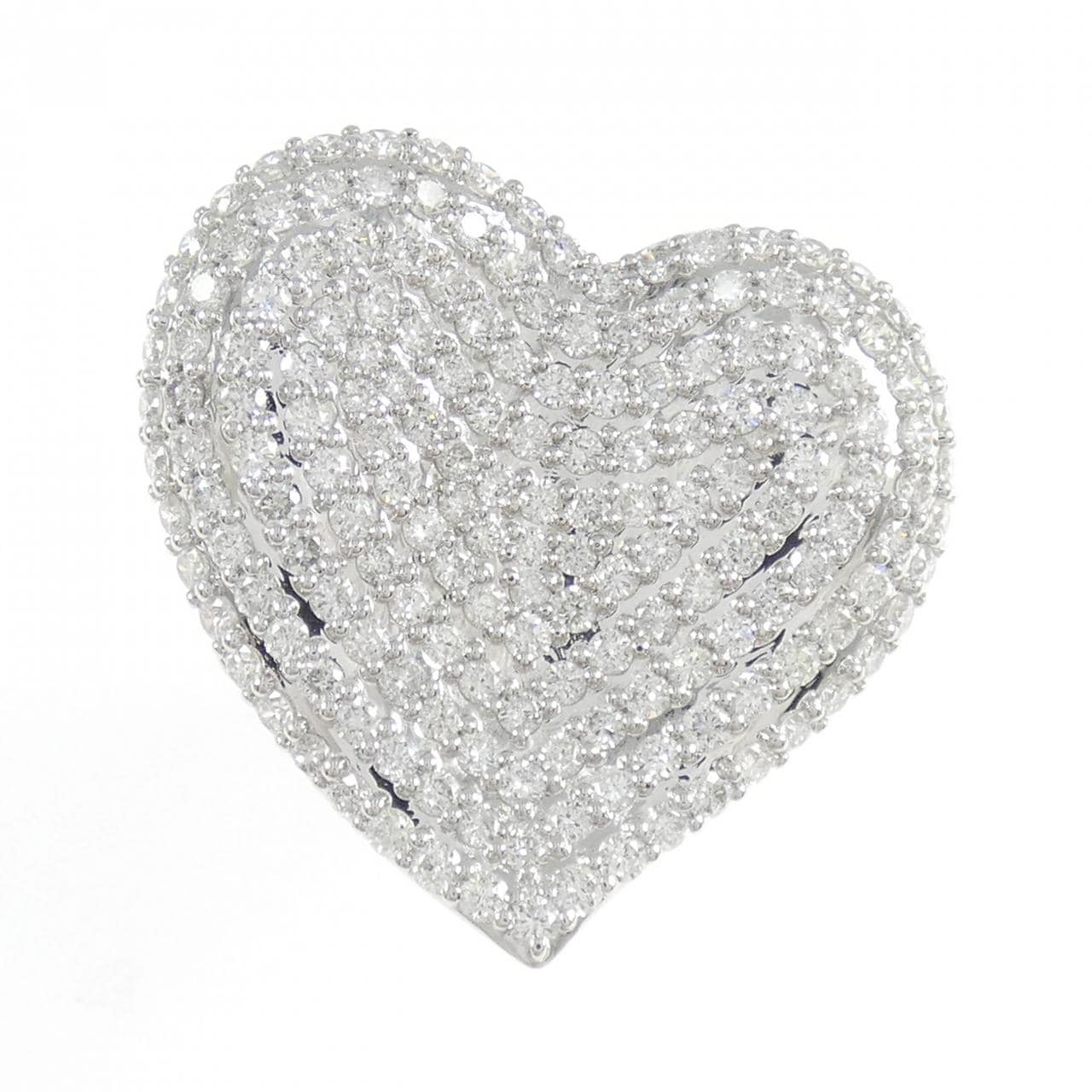 K18WG ハート ダイヤモンド リング 2.00CT