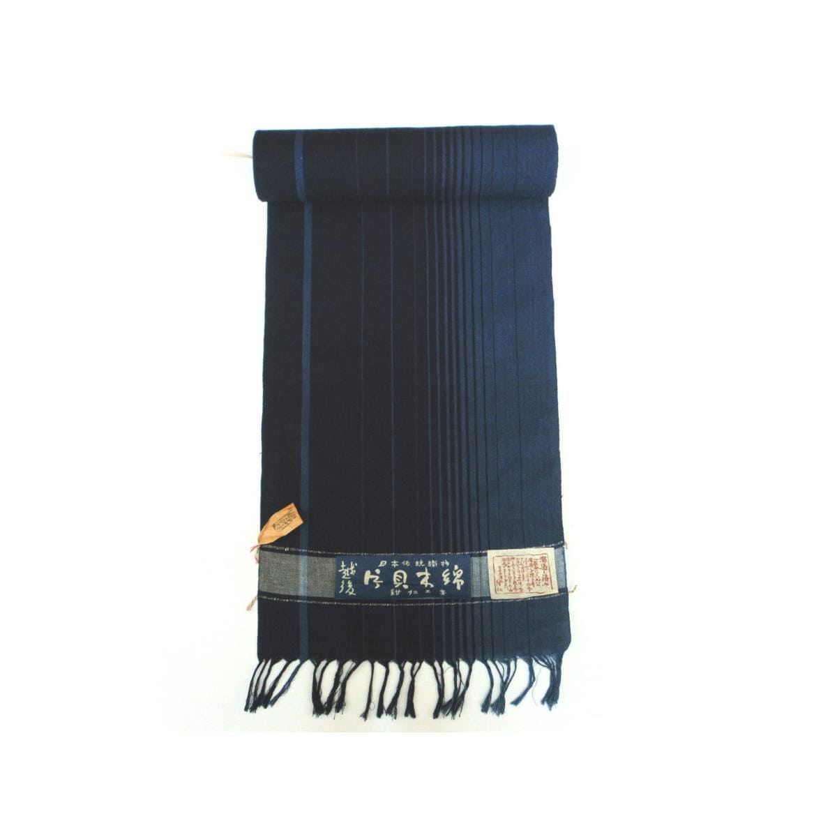 【未使用品】着尺反物　片貝木綿　紺仁【小千谷】