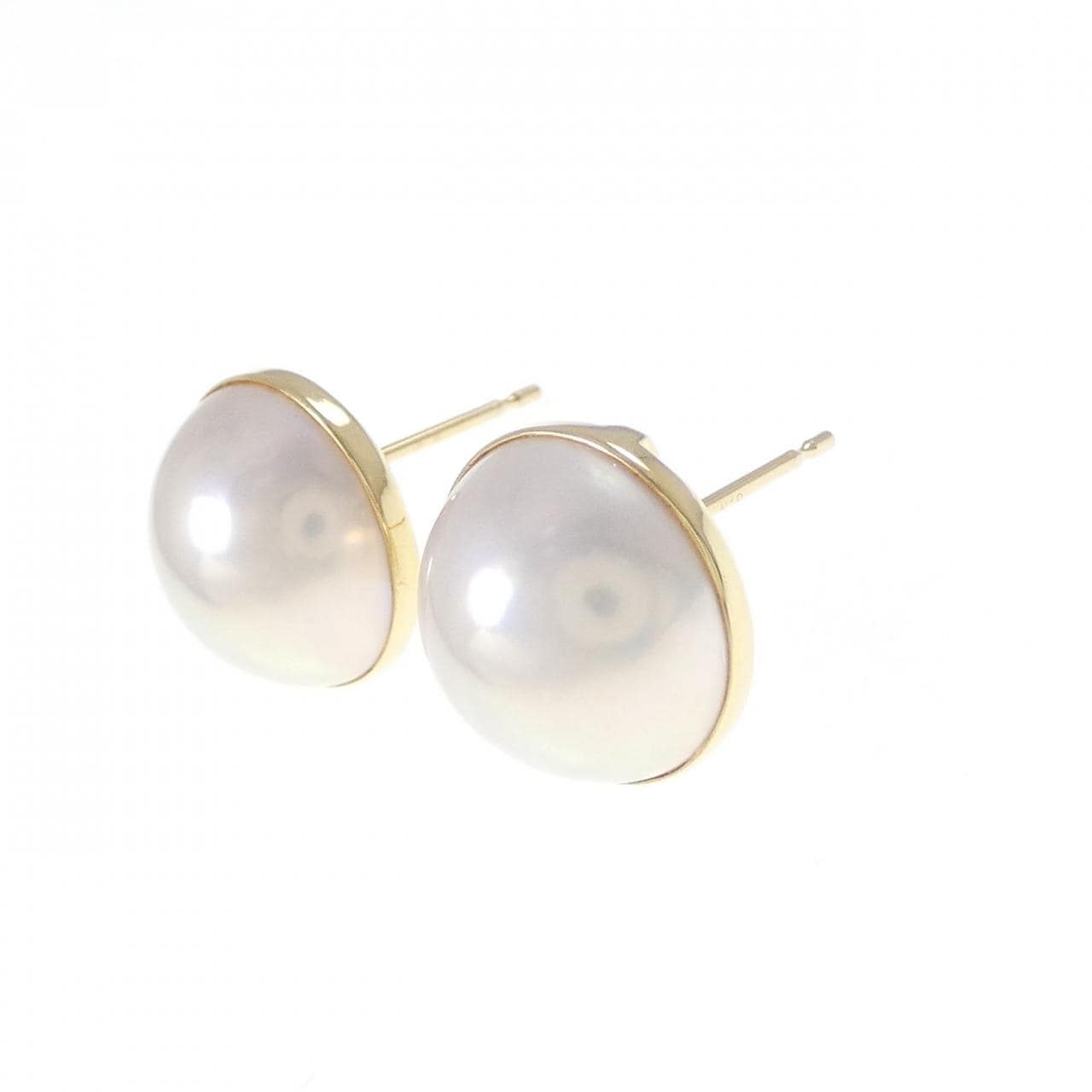 K18YG Mabe pearl earrings