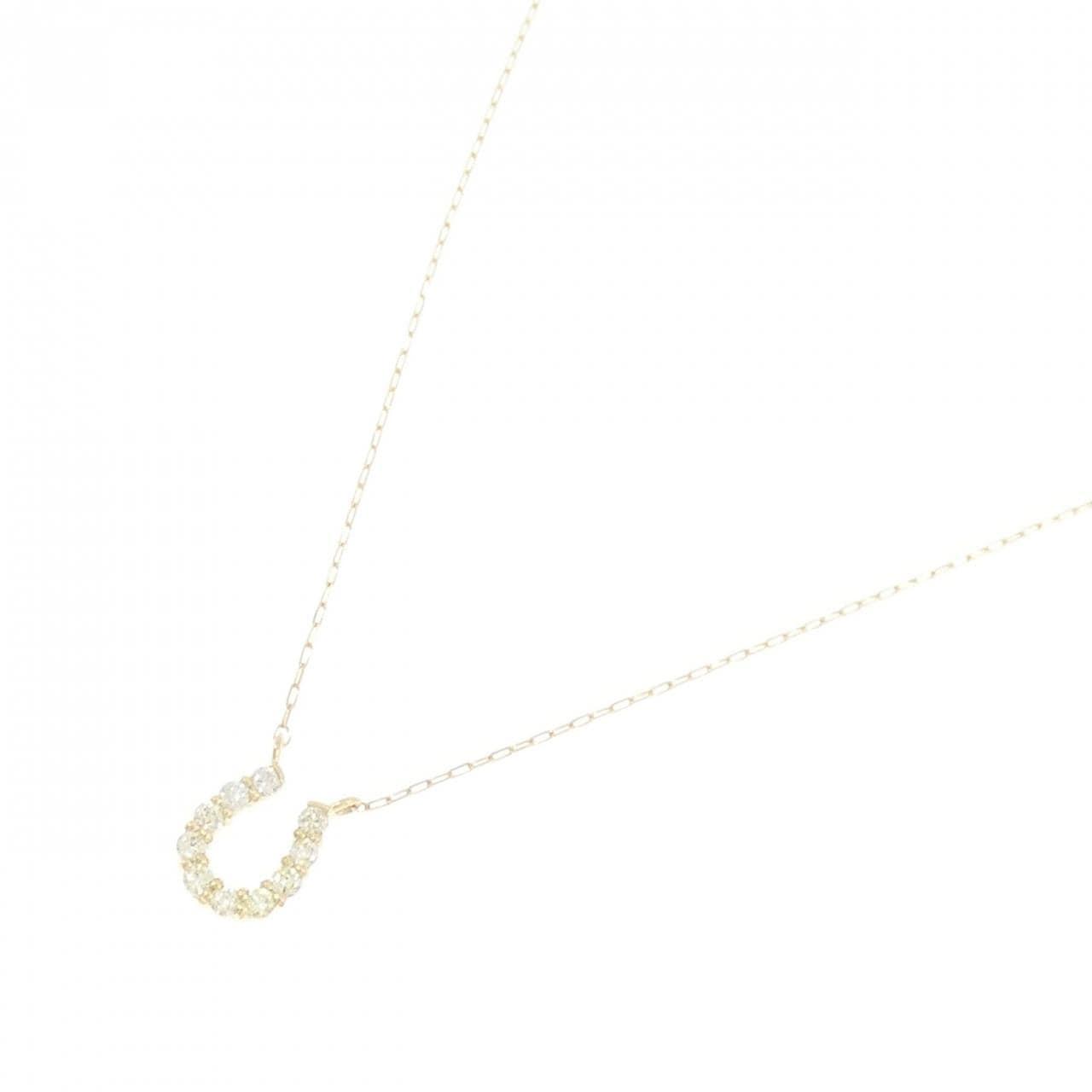 【新品】K18YG ホースシュー ダイヤモンド ネックレス 0.10CT