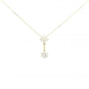 K18YG フラワー ダイヤモンド ネックレス 0.22CT