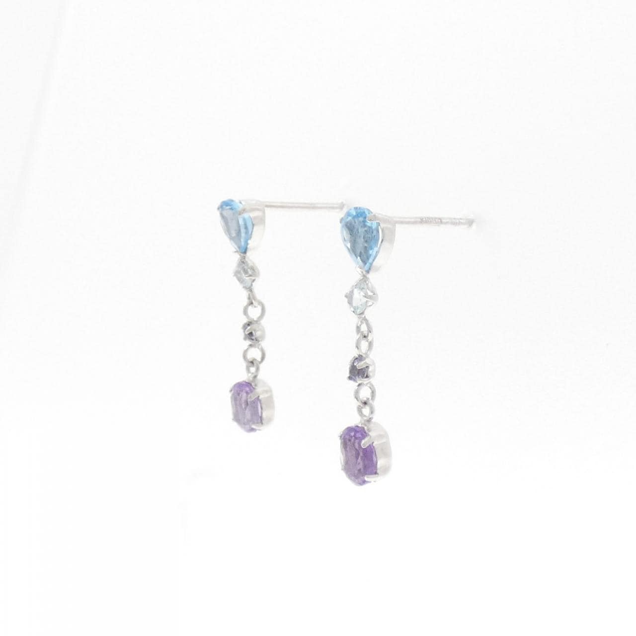 K10WG カラーストーン ピアス