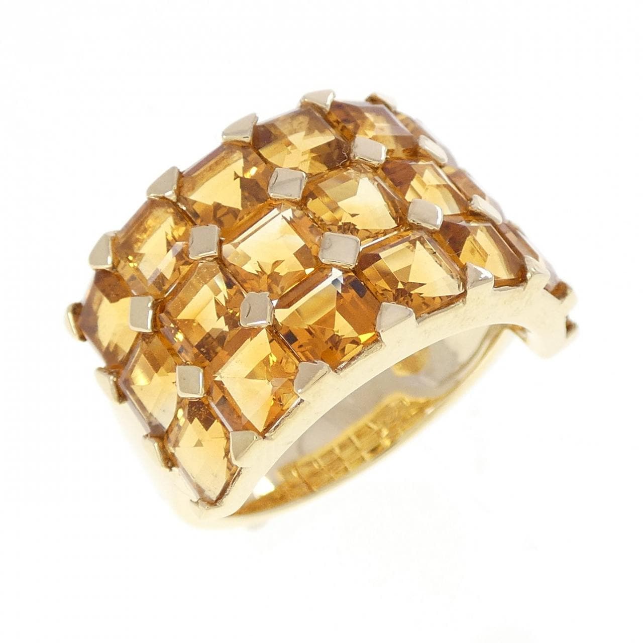 K18YG シトリン リング 6.27CT