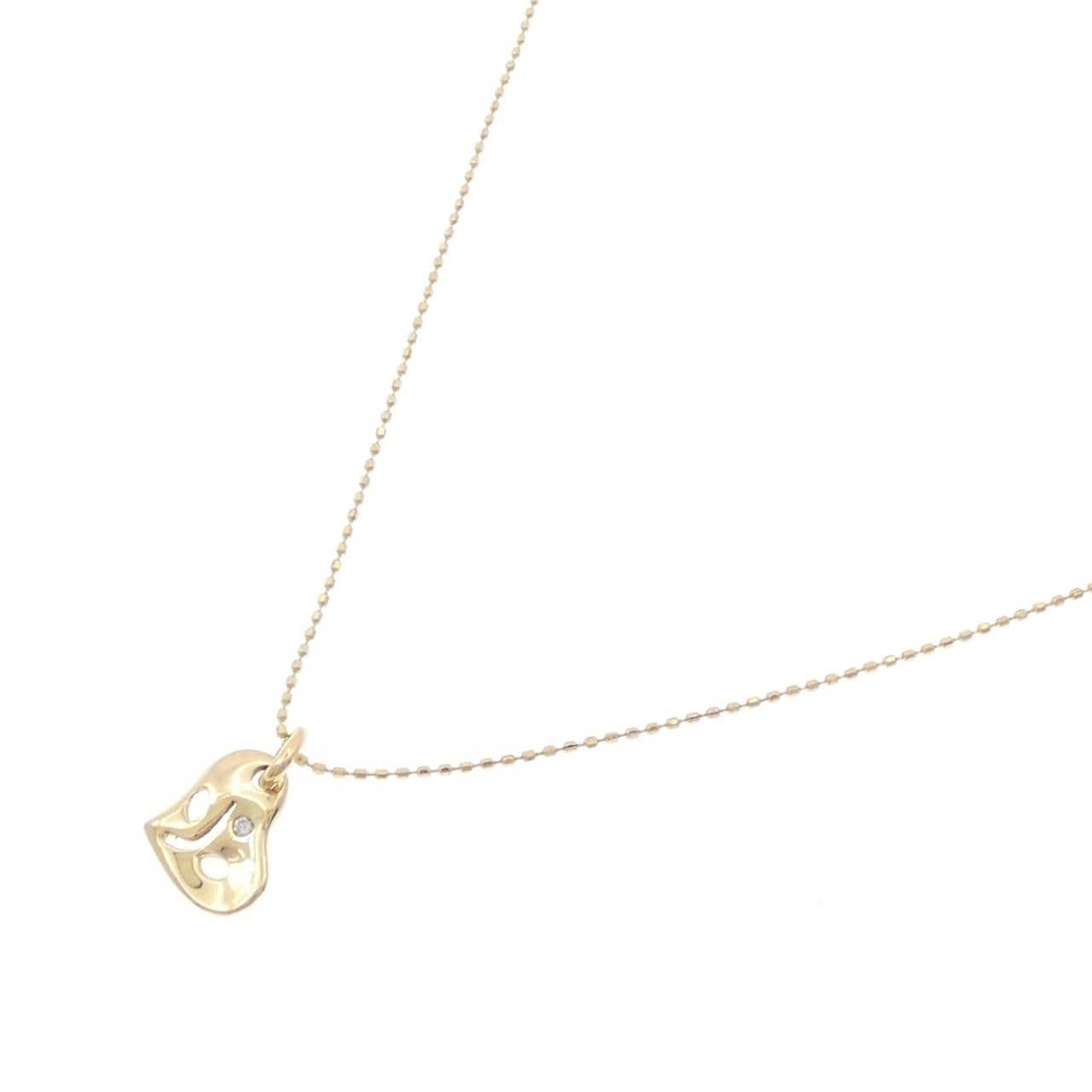 K18YG ハート ダイヤモンド ネックレス 0.01CT
