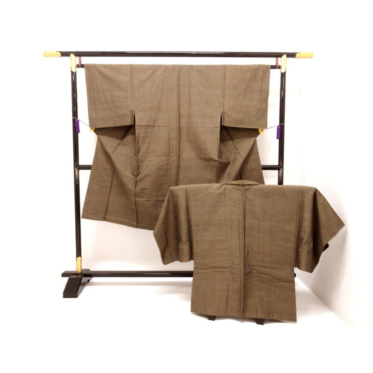 【未使用品】男物　きもの・羽織　２点セット【結城紬】