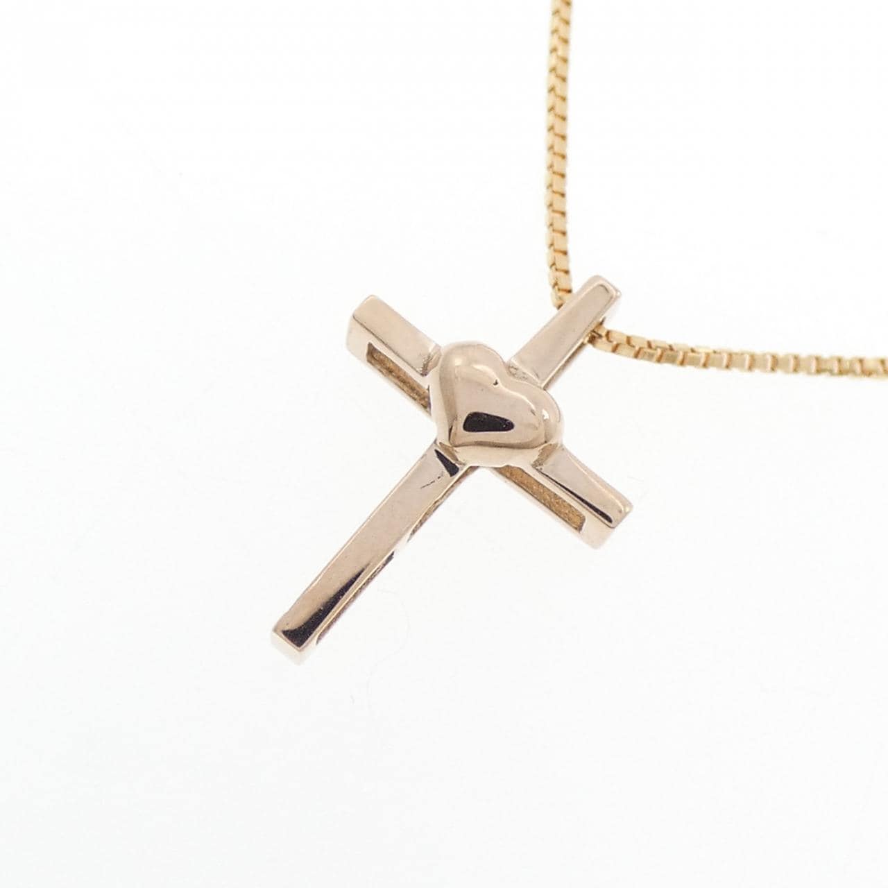 スタージュエリー クロス×ハート K18PG ネックレス