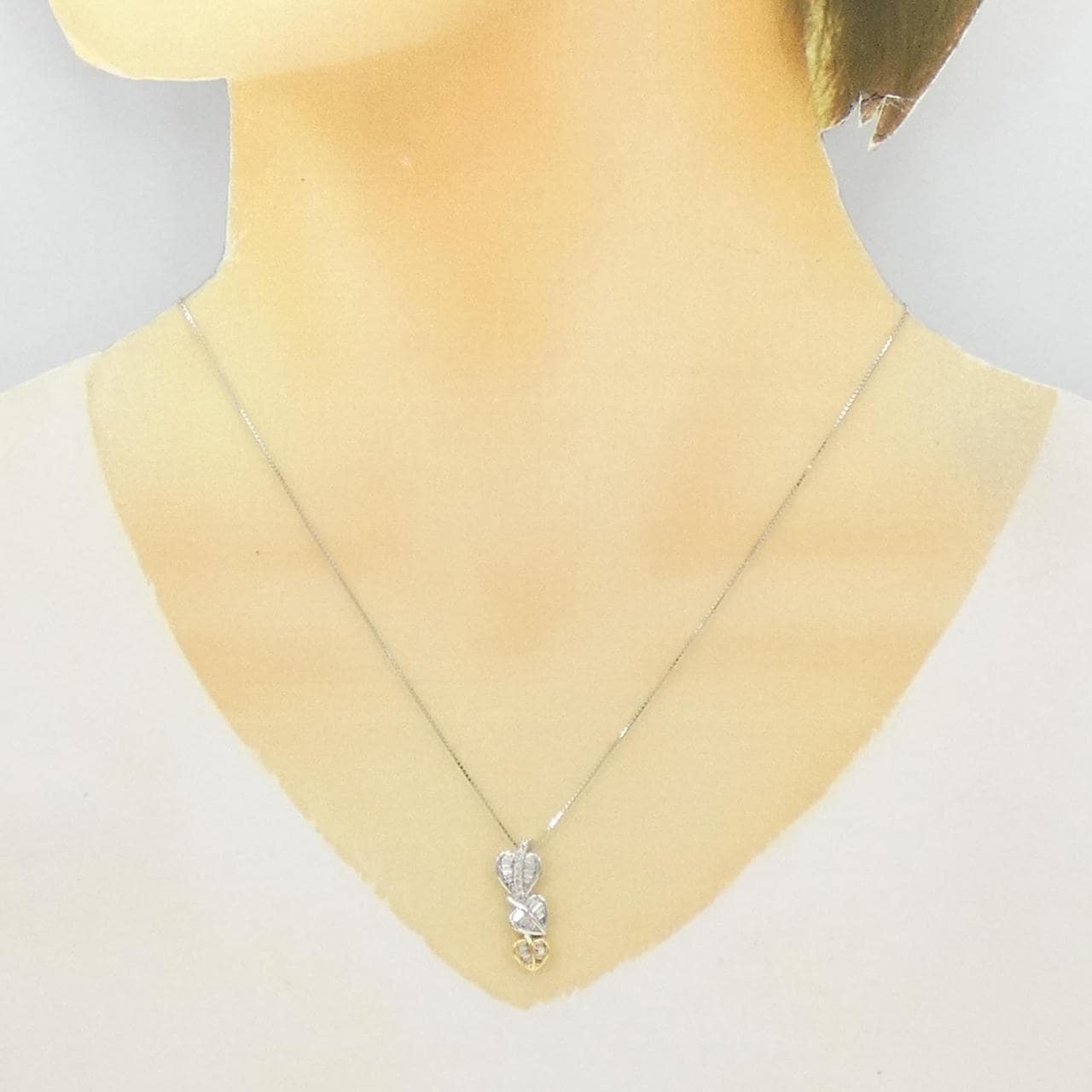 K18WG/K18YG Diamond necklace 0.32CT