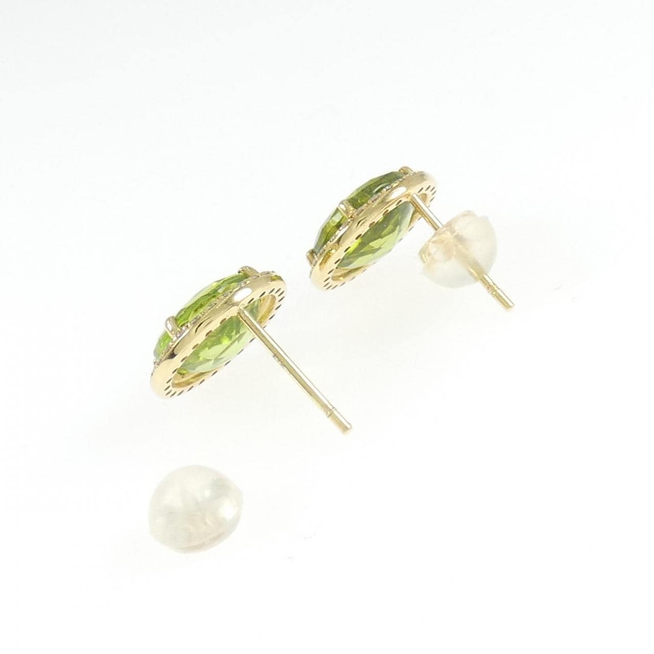 【新品】K18YG ペリドット ピアス 4.41CT