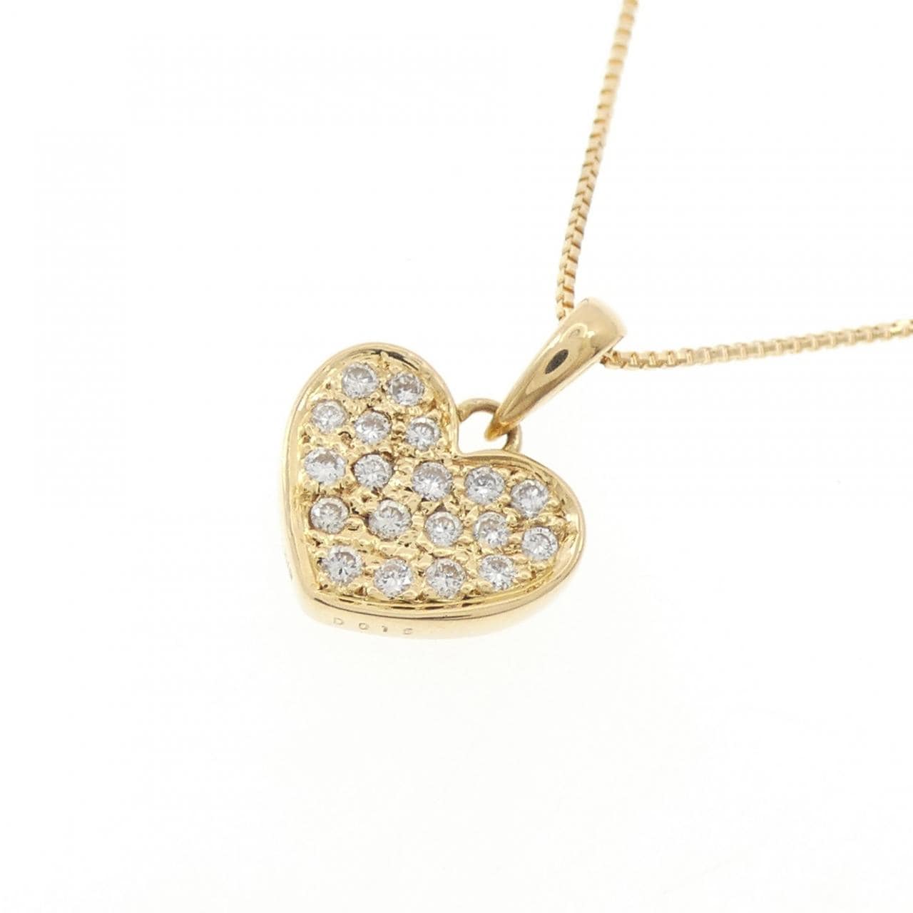K18YG ハート ダイヤモンド ネックレス 0.15CT