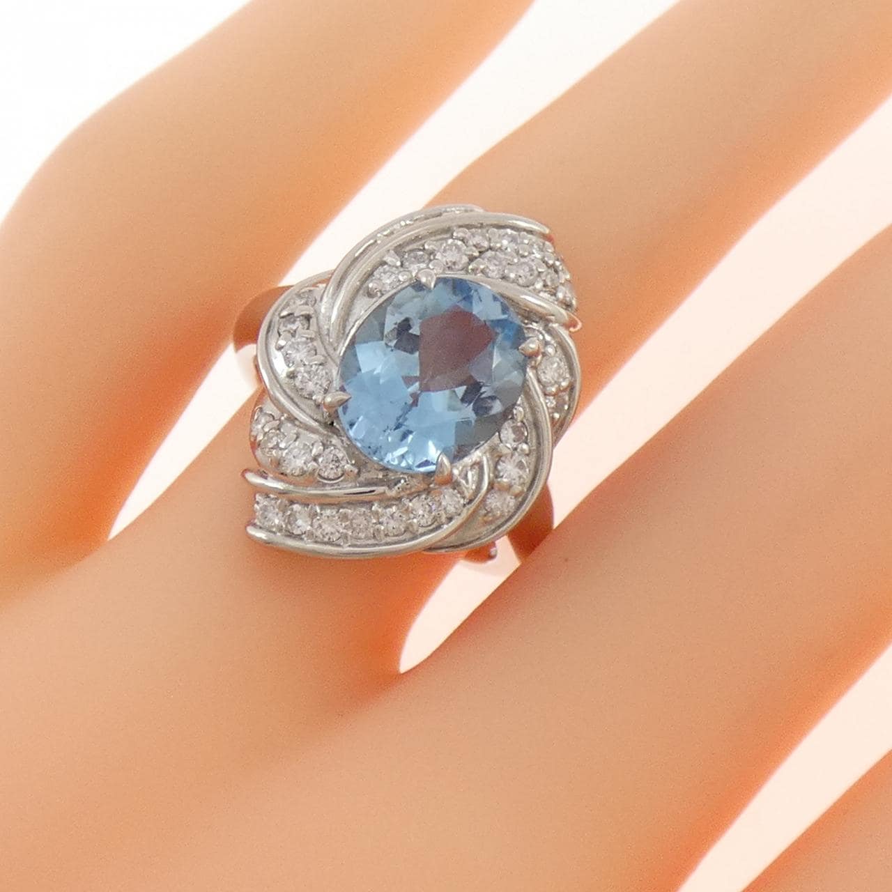 PT900 アクアマリン リング 2.26CT