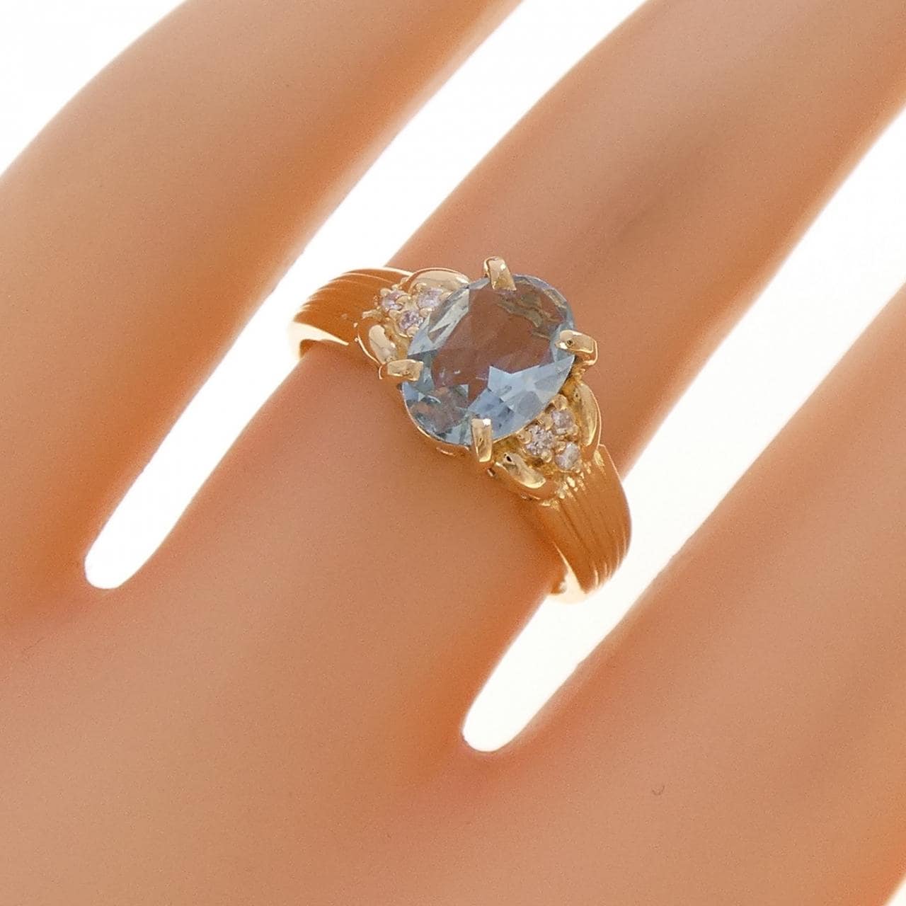K18YG アクアマリン リング