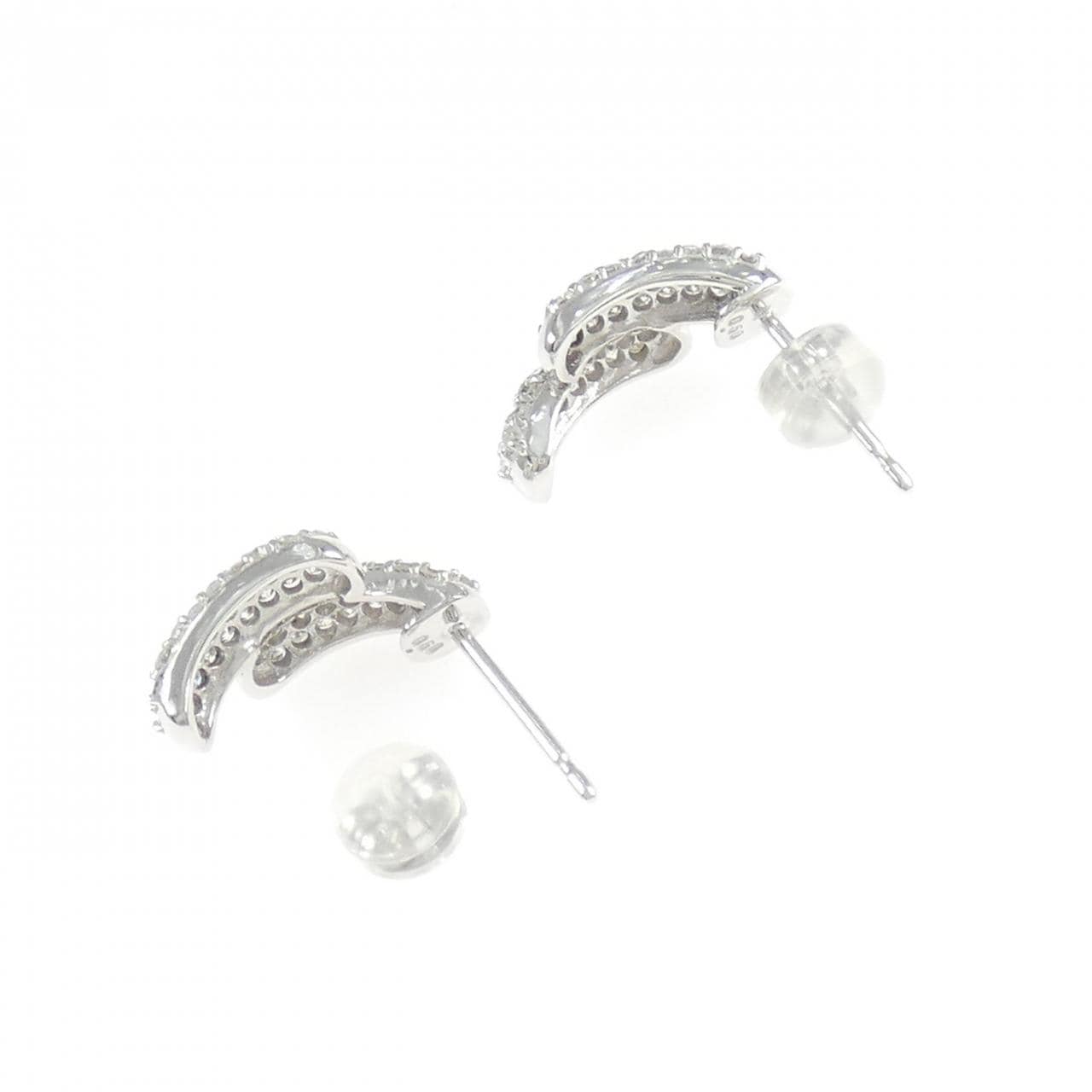 K14WG ダイヤモンド ピアス 1.00CT