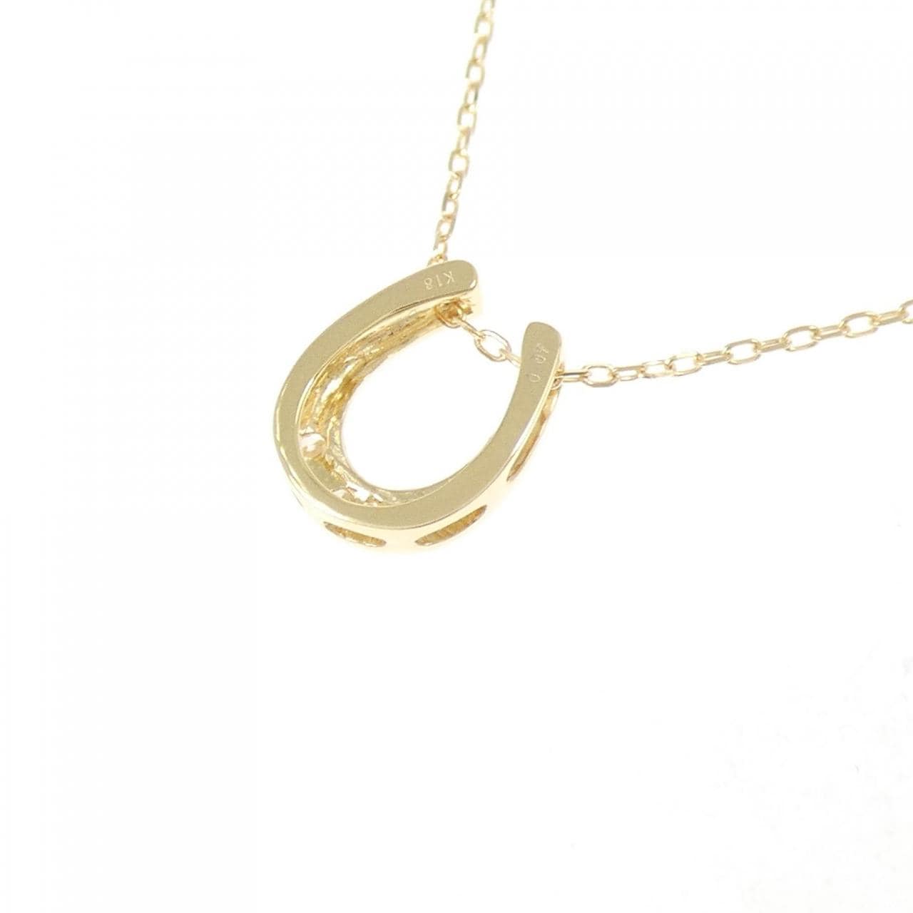 K18YG ホースシュー ダイヤモンド ネックレス 0.07CT