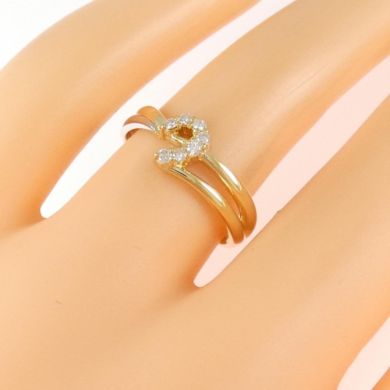 K18YG/PT900 ダイヤモンド リング 0.10CT