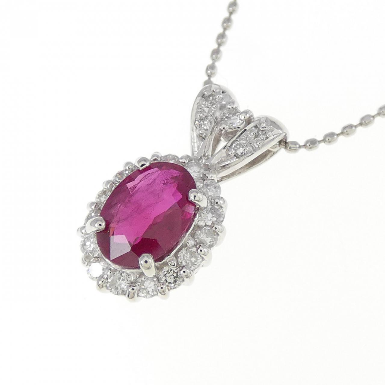 PT ルビー ネックレス 0.99CT