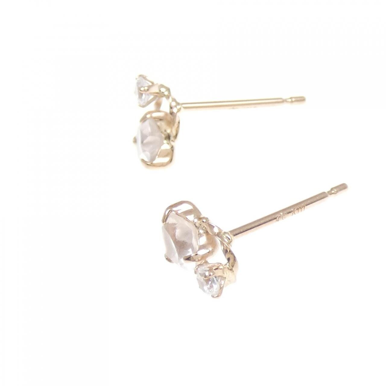 4゜C ハート ローズクオーツ ピアス