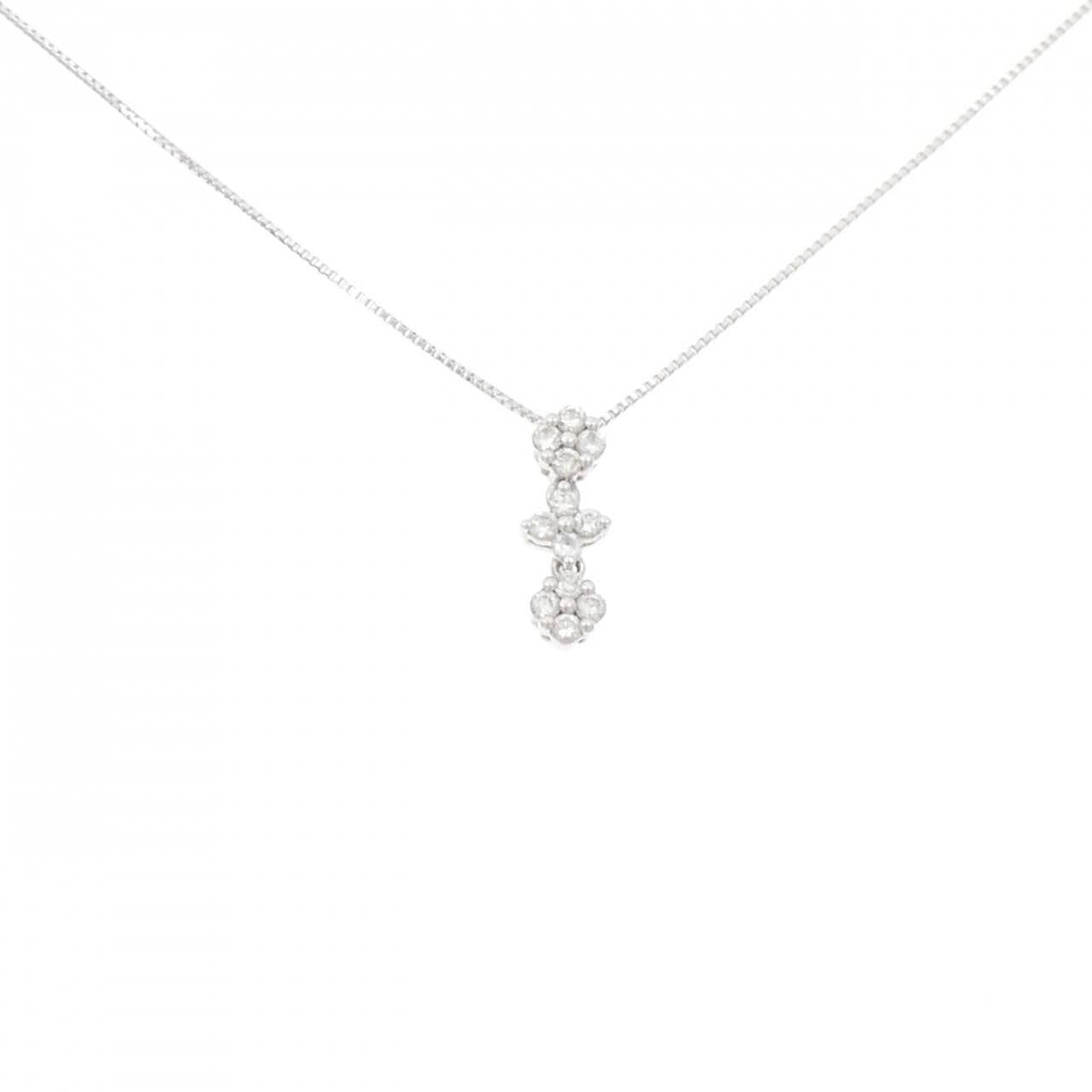 750WG/K18WG ダイヤモンド ネックレス 0.19CT