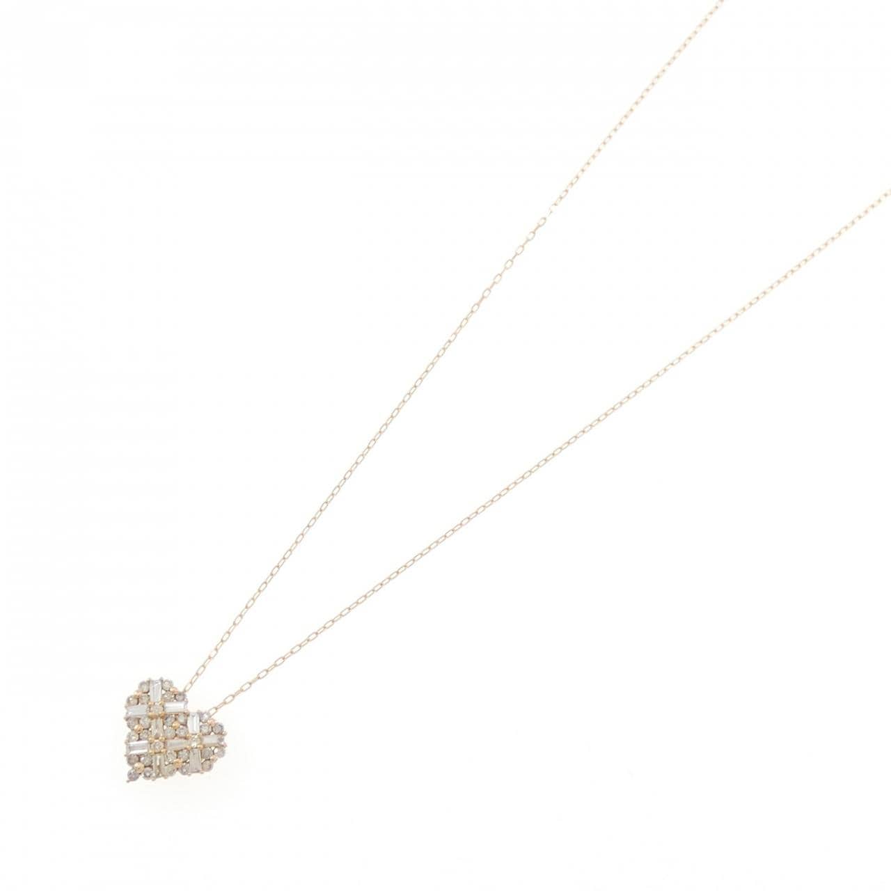 K18PG ハート ダイヤモンド ネックレス 0.65CT