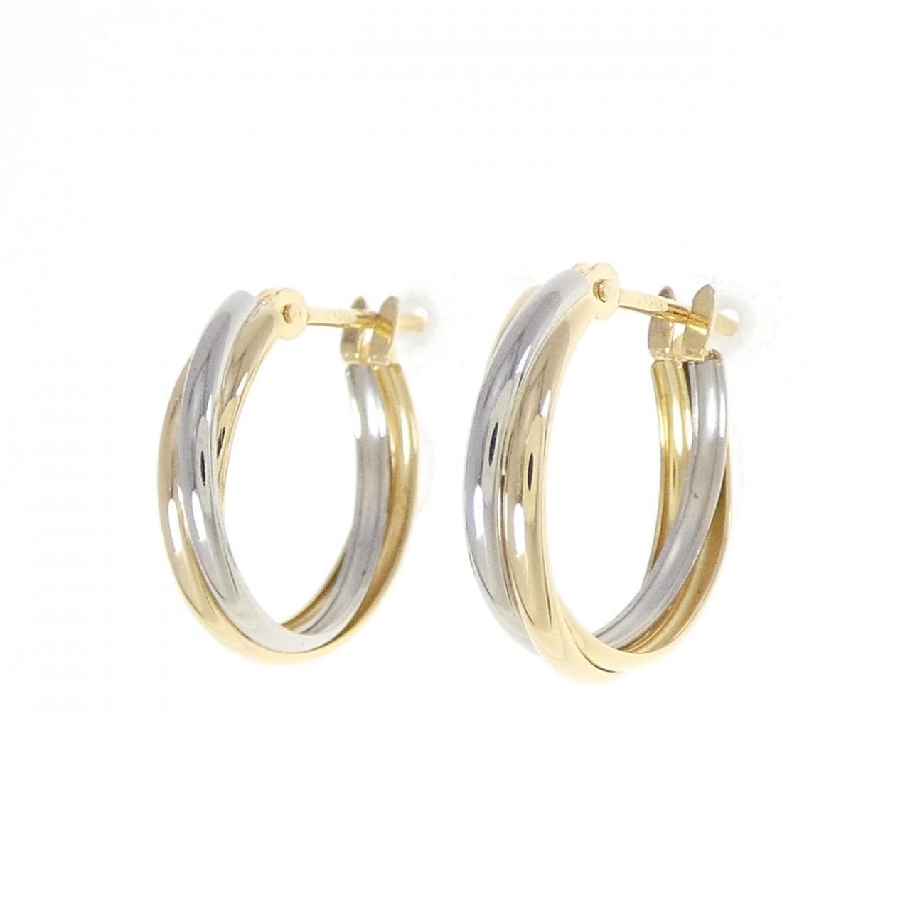 K18YG/PT hoop earrings