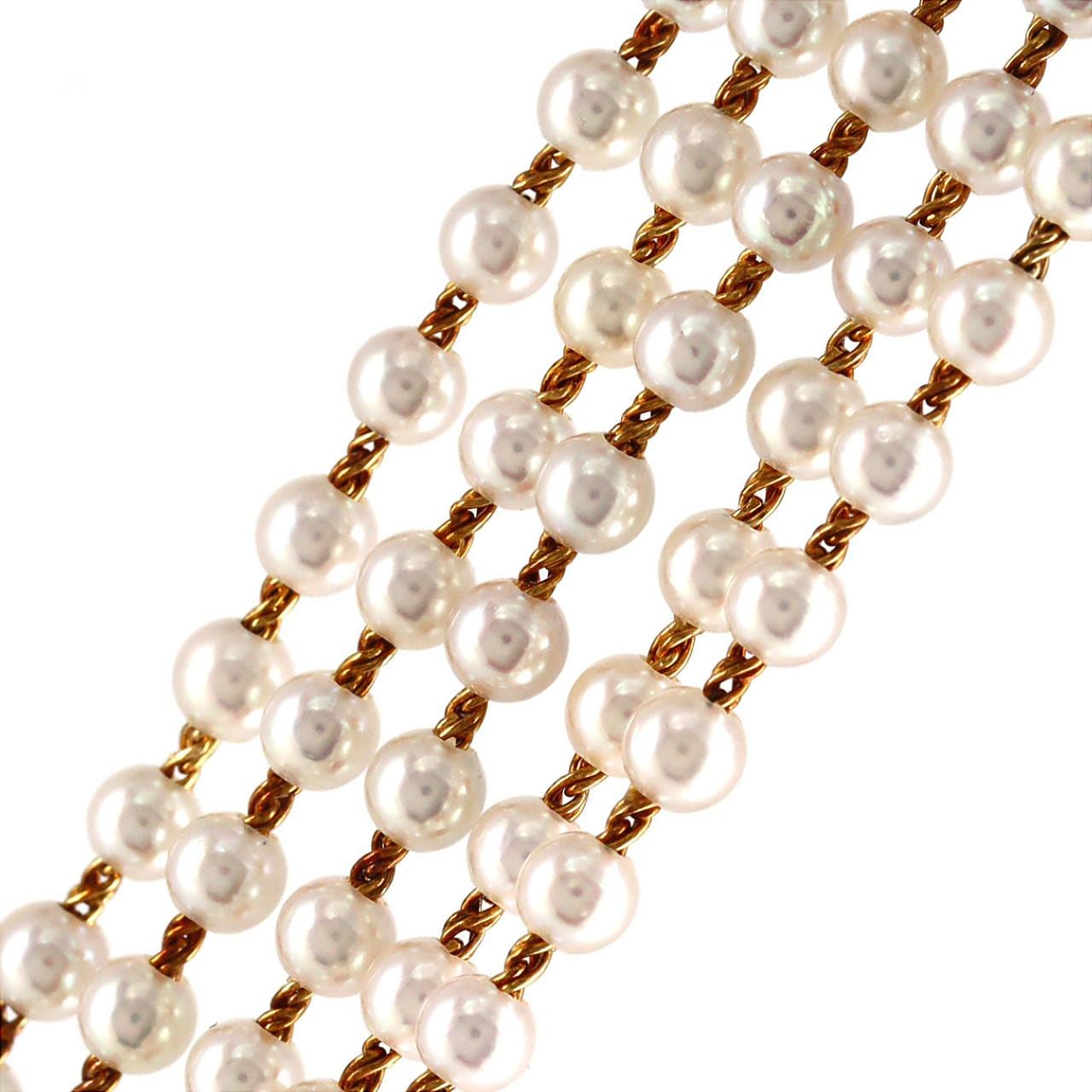 シャネル マドモアゼル YG･パールブレス Mサイズ H0007 YG クォーツ