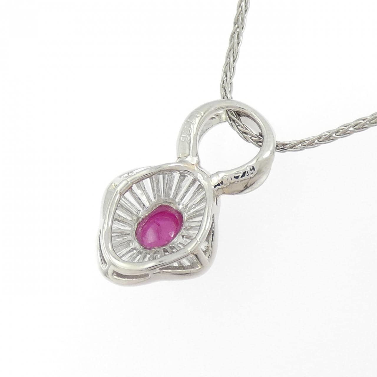PT900/PT850 ルビー ネックレス 1.26CT
