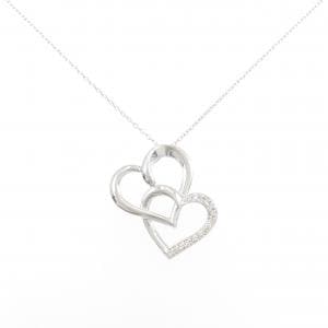 K18WG ハート ダイヤモンド ネックレス 0.11CT