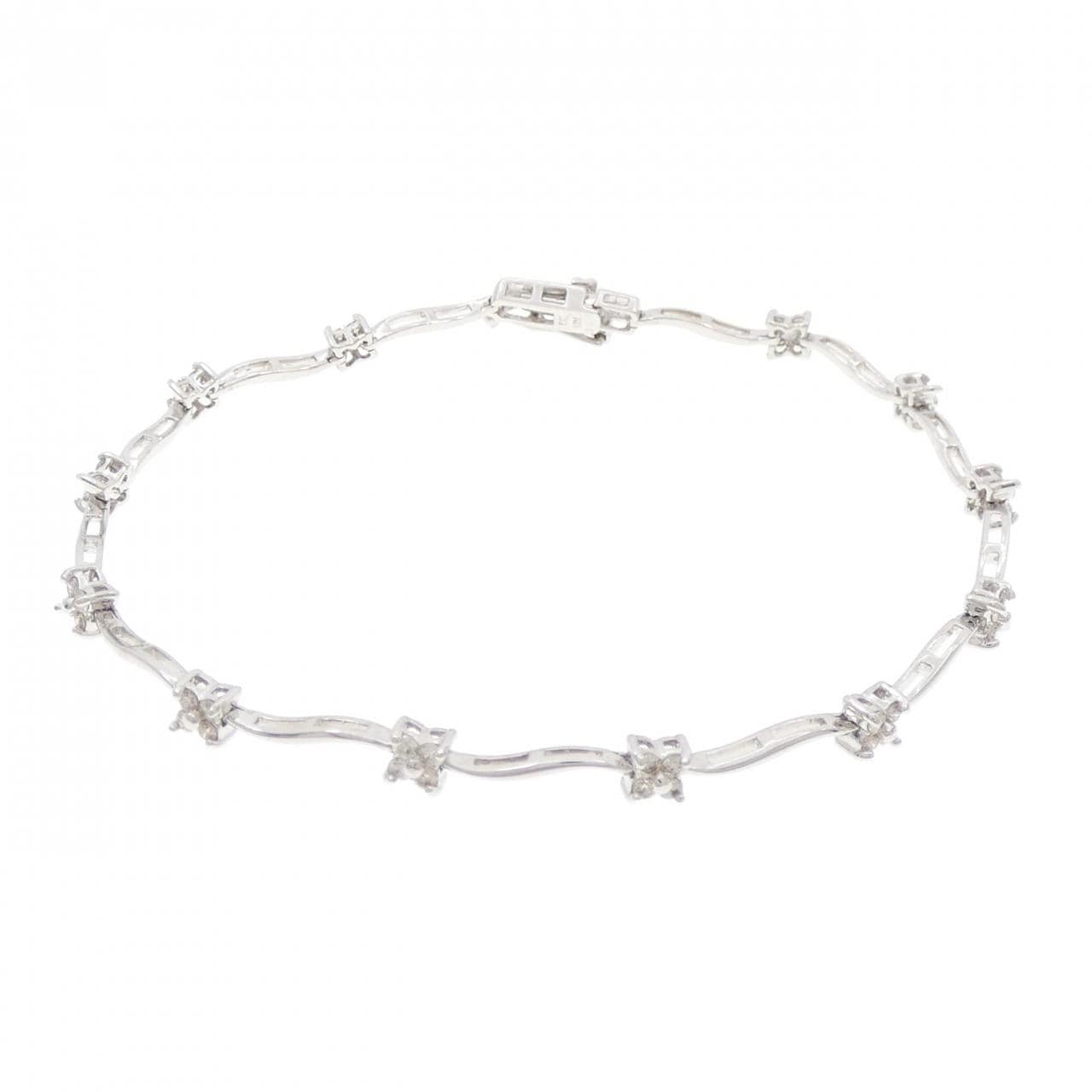 K18WG フラワー ダイヤモンド ブレスレット 0.50CT
