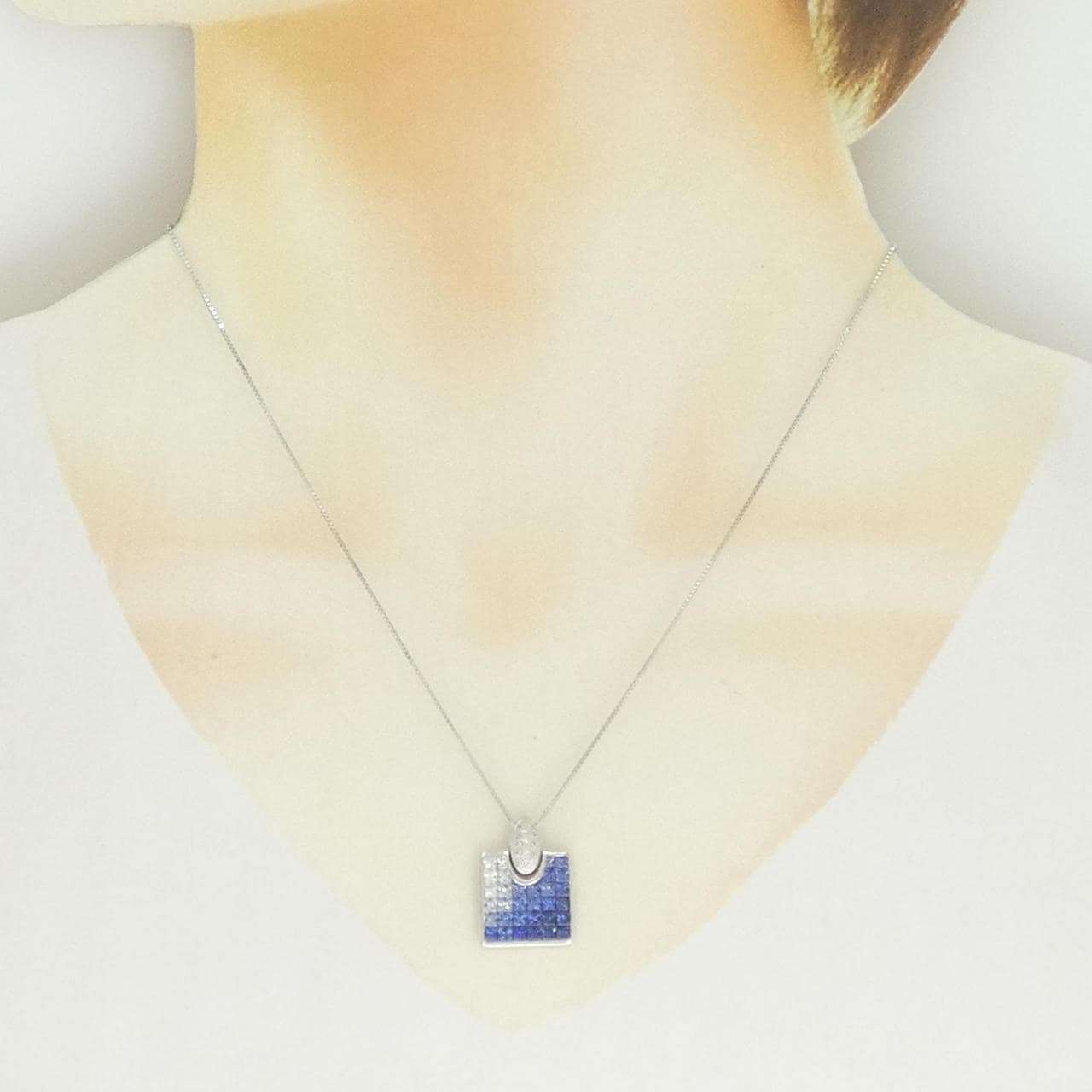 K18WG サファイヤ ネックレス 3.50CT