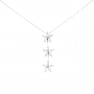 K18WG フラワー ダイヤモンド ネックレス 1.08CT