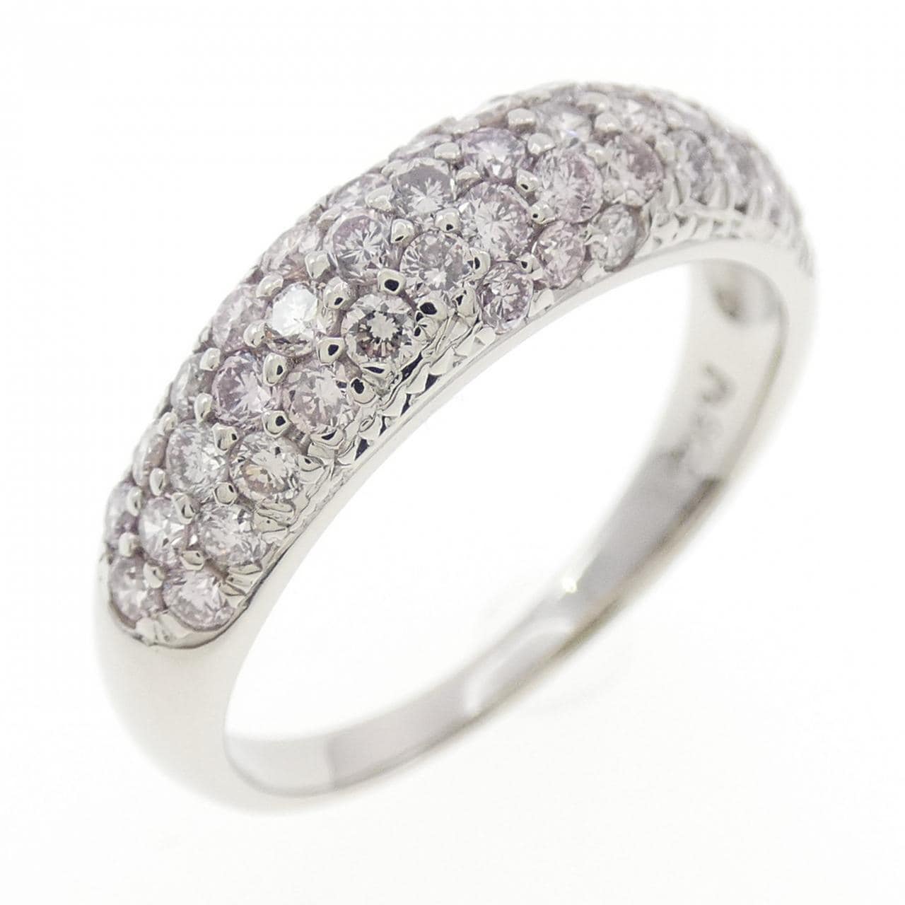 PT900 密镶粉色钻石戒指 0.33 克拉