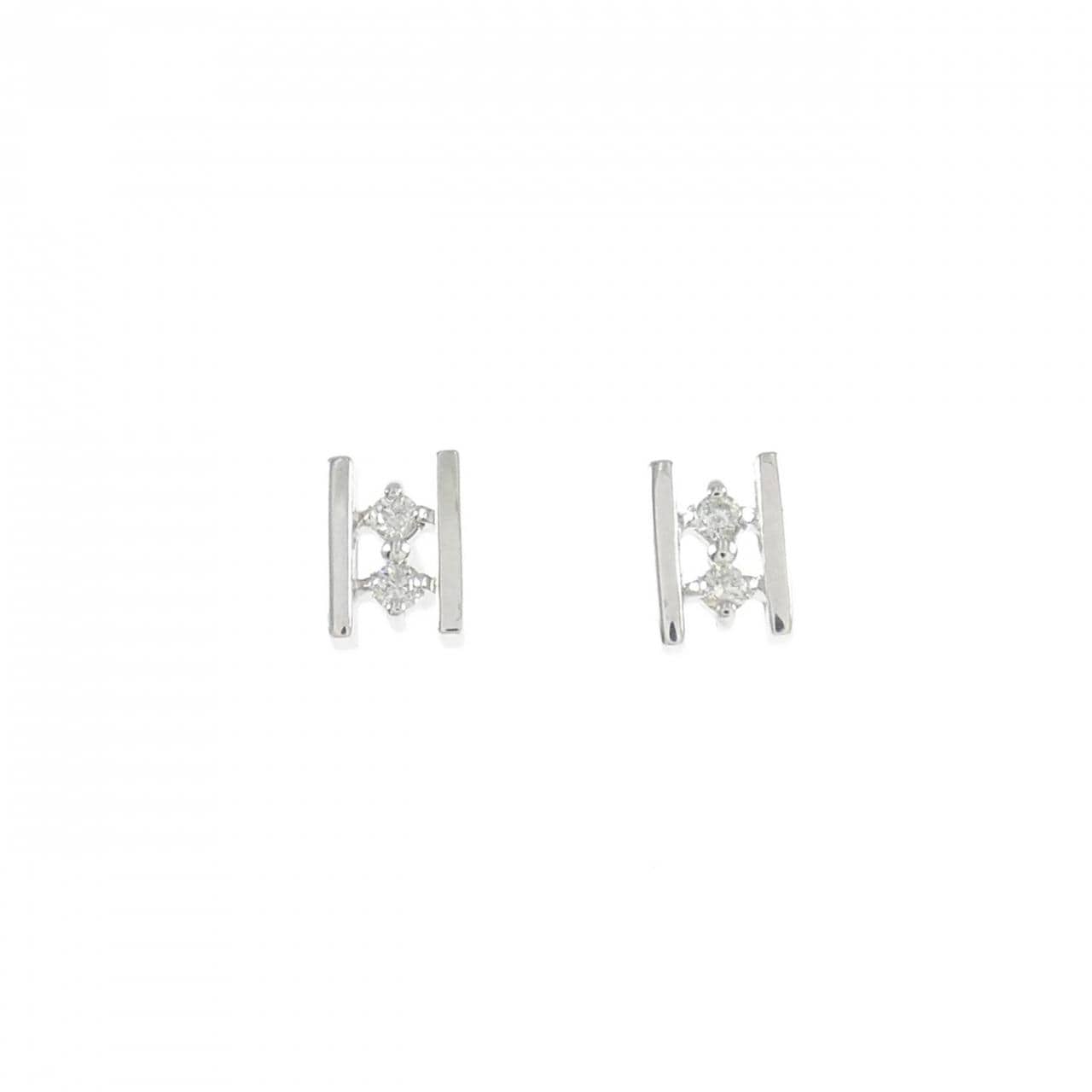 K10WG ダイヤモンド ピアス 0.04CT