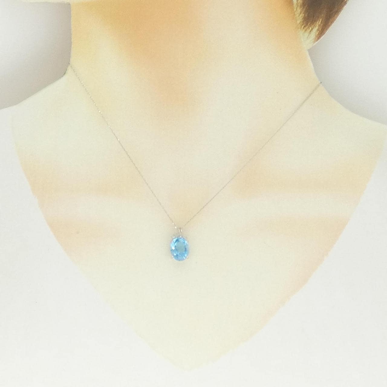 PT900/PT850 ブルートパーズ ネックレス 3.00CT