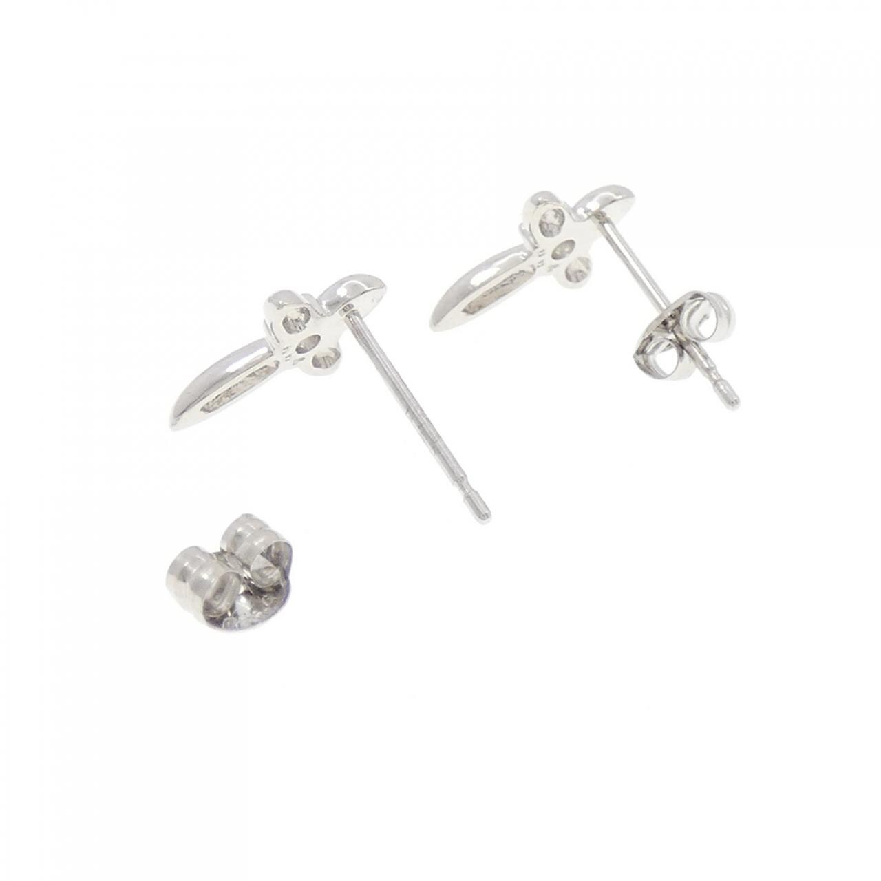 PT850 クロス ダイヤモンド ピアス 0.08CT