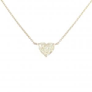 K18PG ダイヤモンド ネックレス 1.006CT L SI1 ハートシェイプ