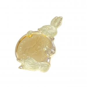 K18YG(枠) ラビット コイン ペンダント