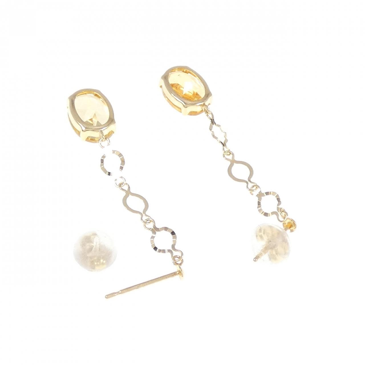 【新品】K18YG シトリン ピアス