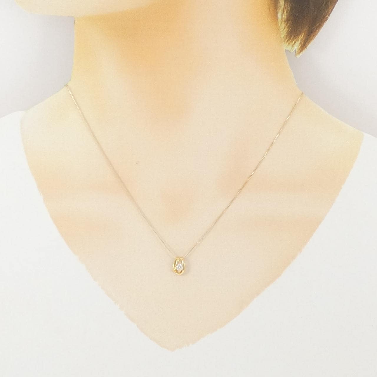 K18YG ダイヤモンド ネックレス 0.12CT