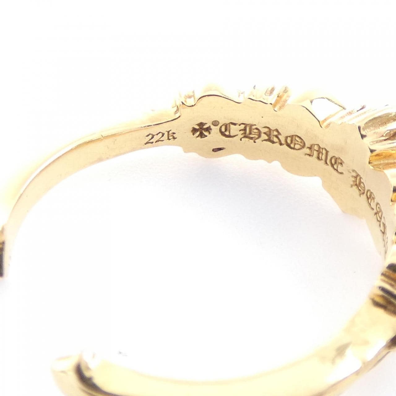クロムハーツ CHROME HEARTS BABY CLSC DBL FLRL CRS OPEN GLD DMND 207159922GLDXXX002 RING