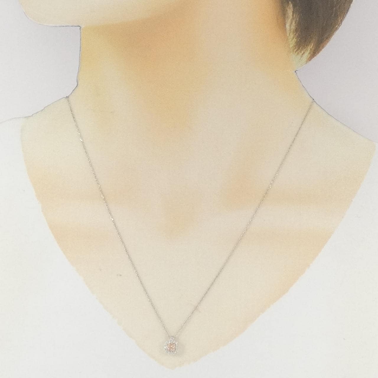 PT950/K18PG ピンクダイヤモンド ネックレス 0.04CT