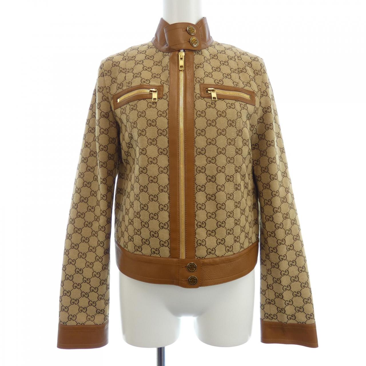 グッチ GUCCI レザー トリム GGキャンバス 681034 Z8AV6 ジャケット