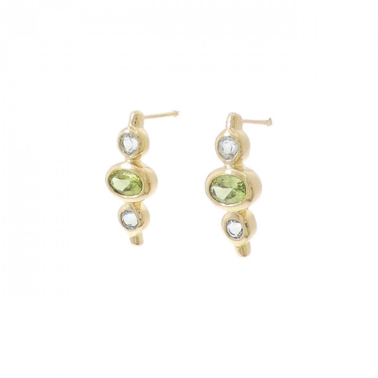 K18YG ペリドット ピアス