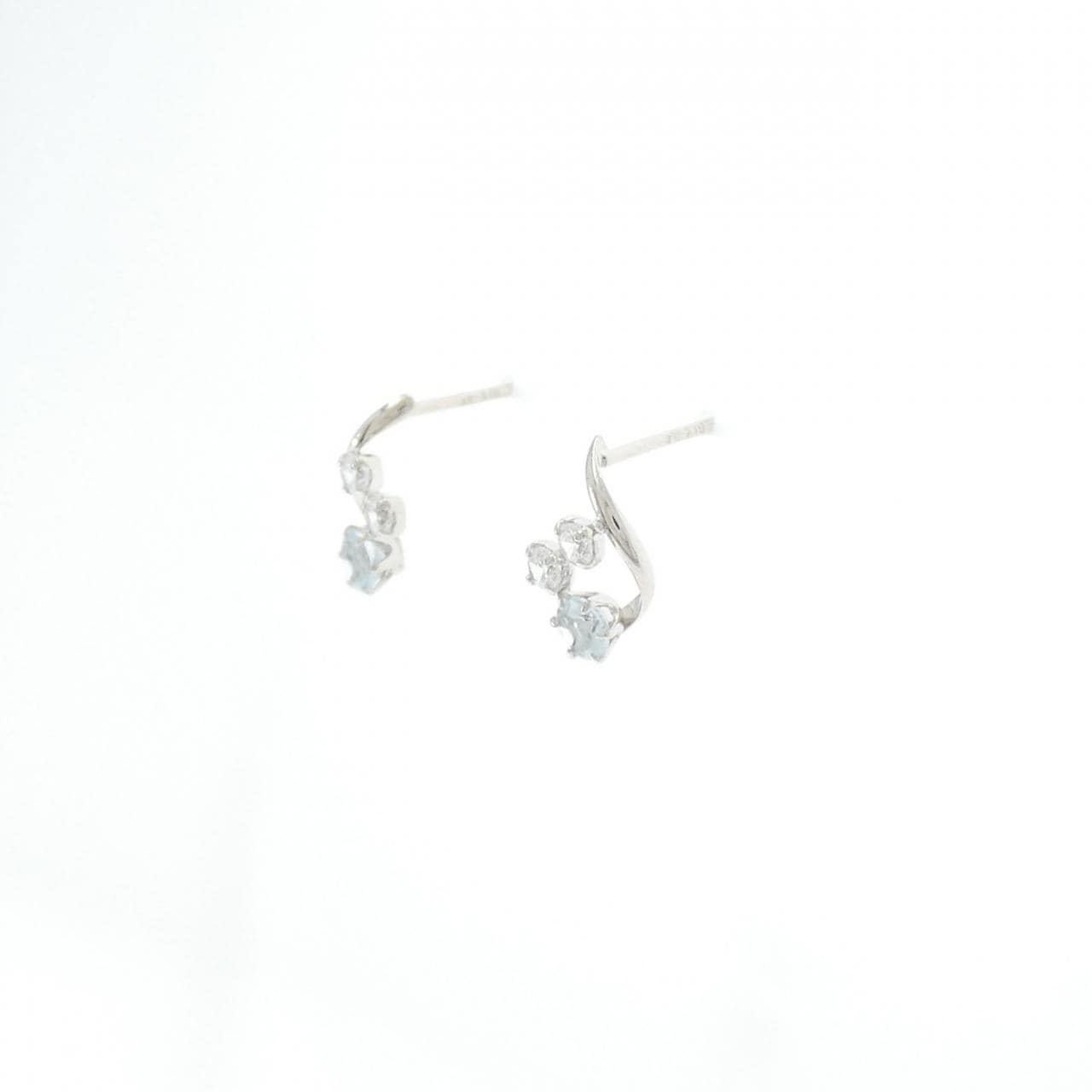 4゜C アクアマリン ピアス