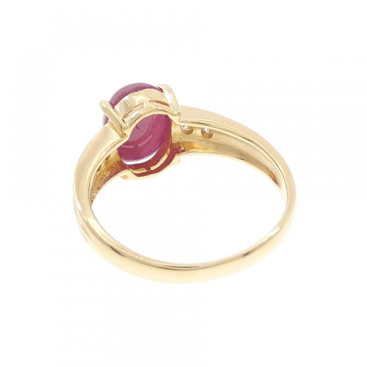 K18YG ルビー リング 2.96CT