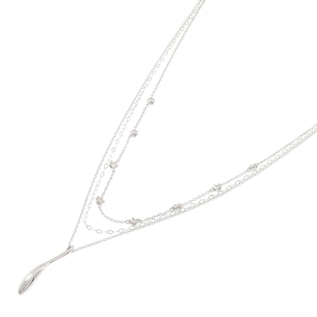 K18WG ダイヤモンド ネックレス 0.26CT