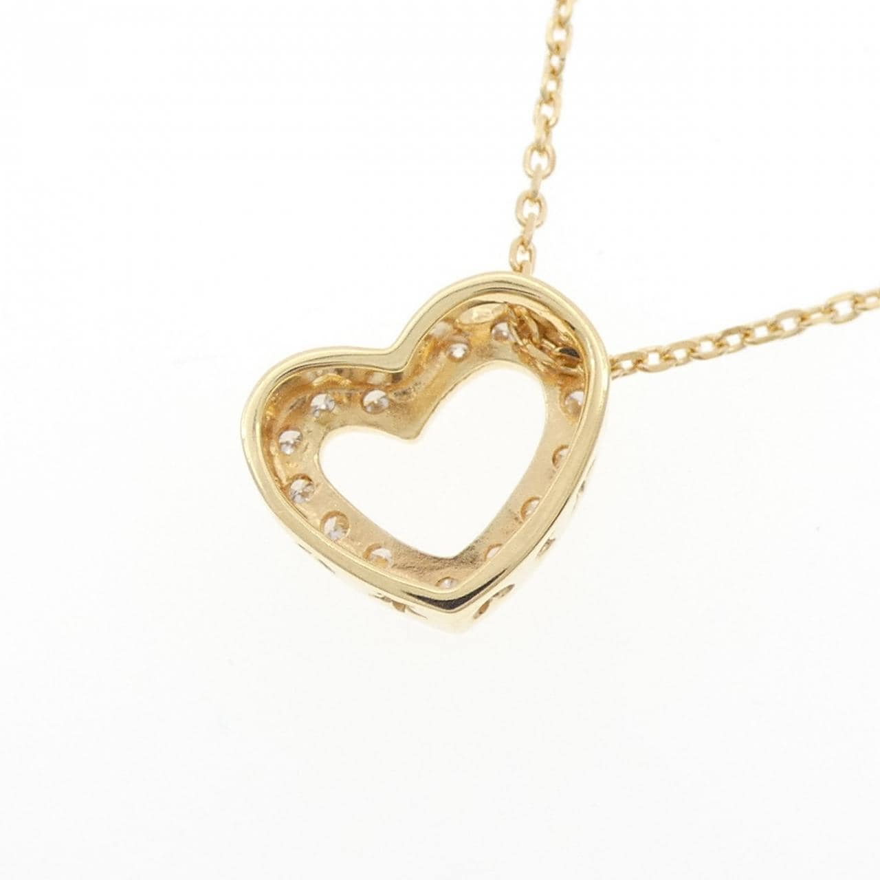K18YG ハート ダイヤモンド ネックレス 0.09CT
