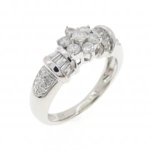 PT900 フラワー ダイヤモンド リング 0.50CT