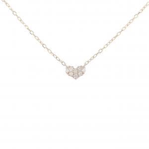 K10PG ハート ダイヤモンド ネックレス