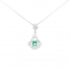 PT900/PT850 エメラルド ネックレス 0.29CT
