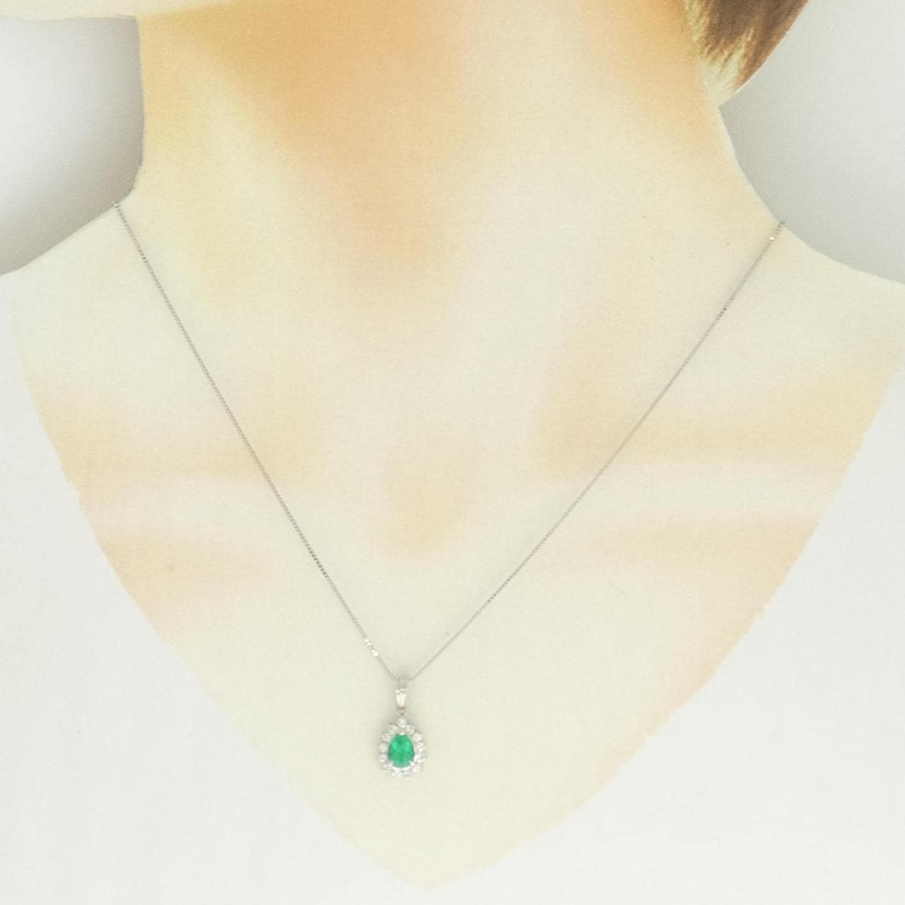 PT900/PT850 エメラルド ネックレス 0.61CT